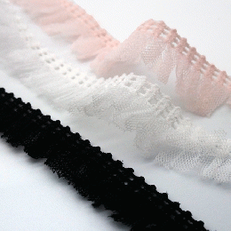 チュールフリルストレッチレース