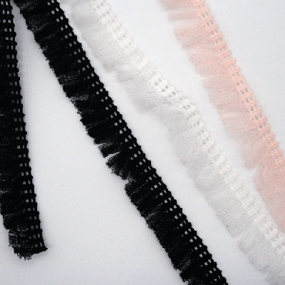 チュールフリルストレッチレース