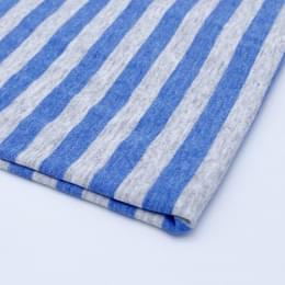 カットクロス:ボーダー天竺ニット ブルー