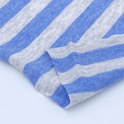 カットクロス:ボーダー天竺ニット ブルー